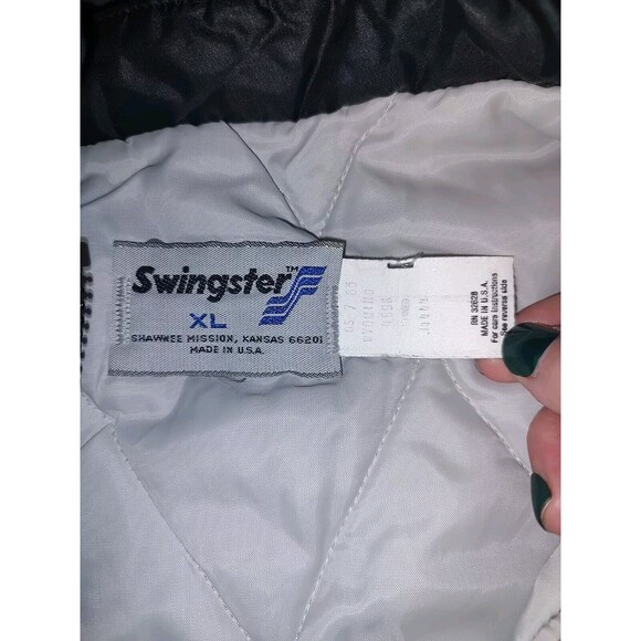 Vintage Swingster Jacket Men's XL Black Long Sleeve Made in USA Pockets - Picture 3 of 9